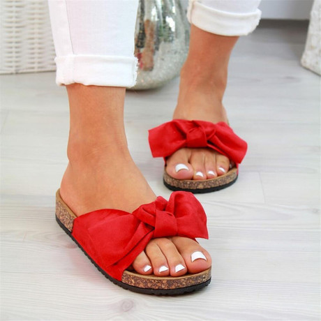 Plus Size Bow Slippers New Platform Beach Shoes Women - Image 7