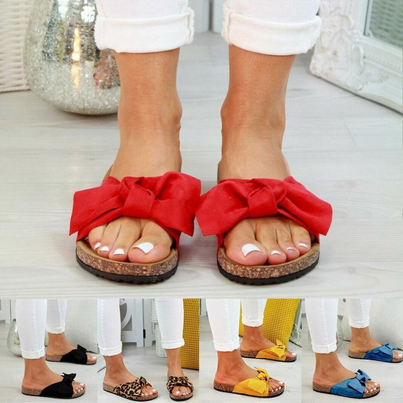 Plus Size Bow Slippers New Platform Beach Shoes Women - Image 2